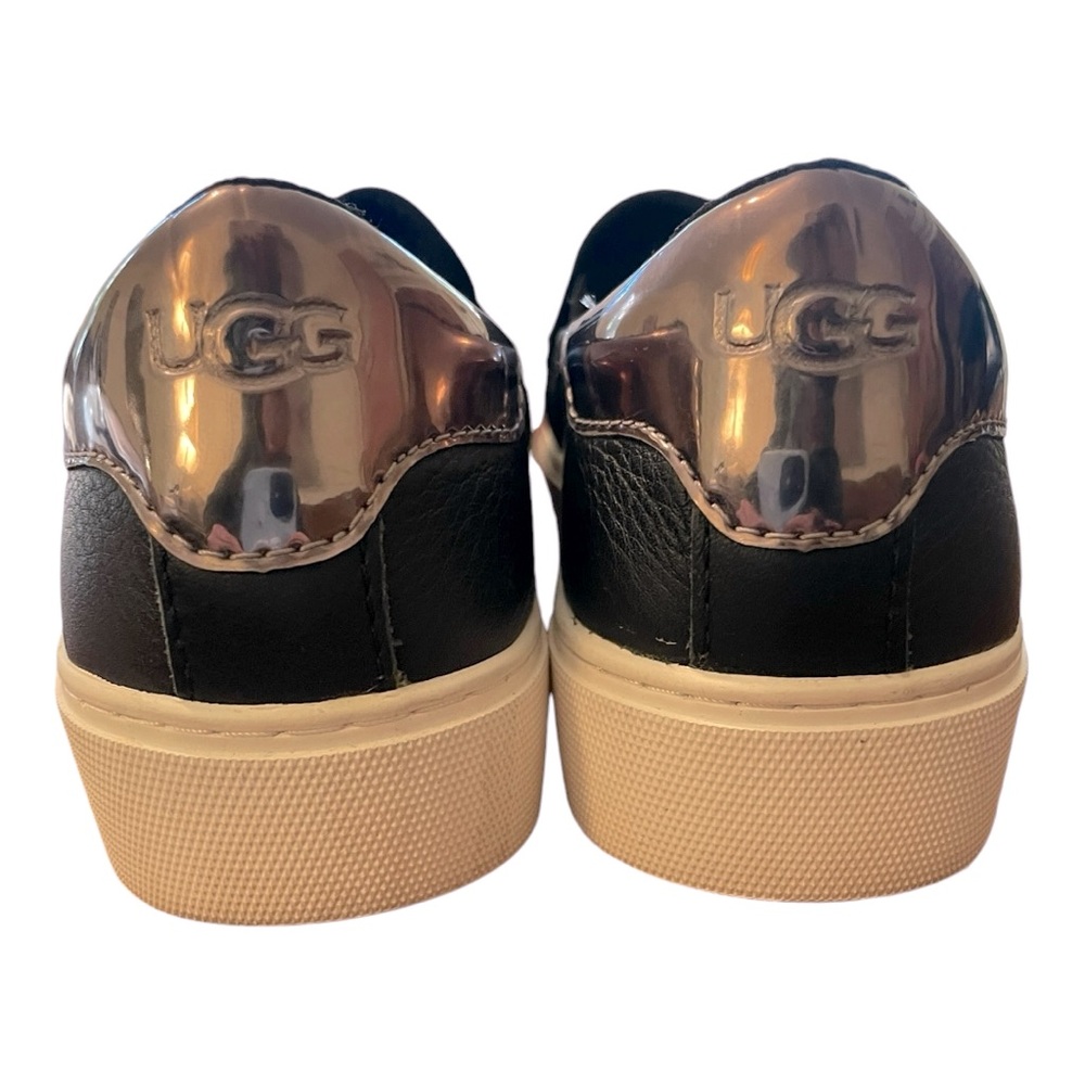 UGG Womens Cahlvan Black Leather Casual Sneakers Size 7 - Picture 3 of 5